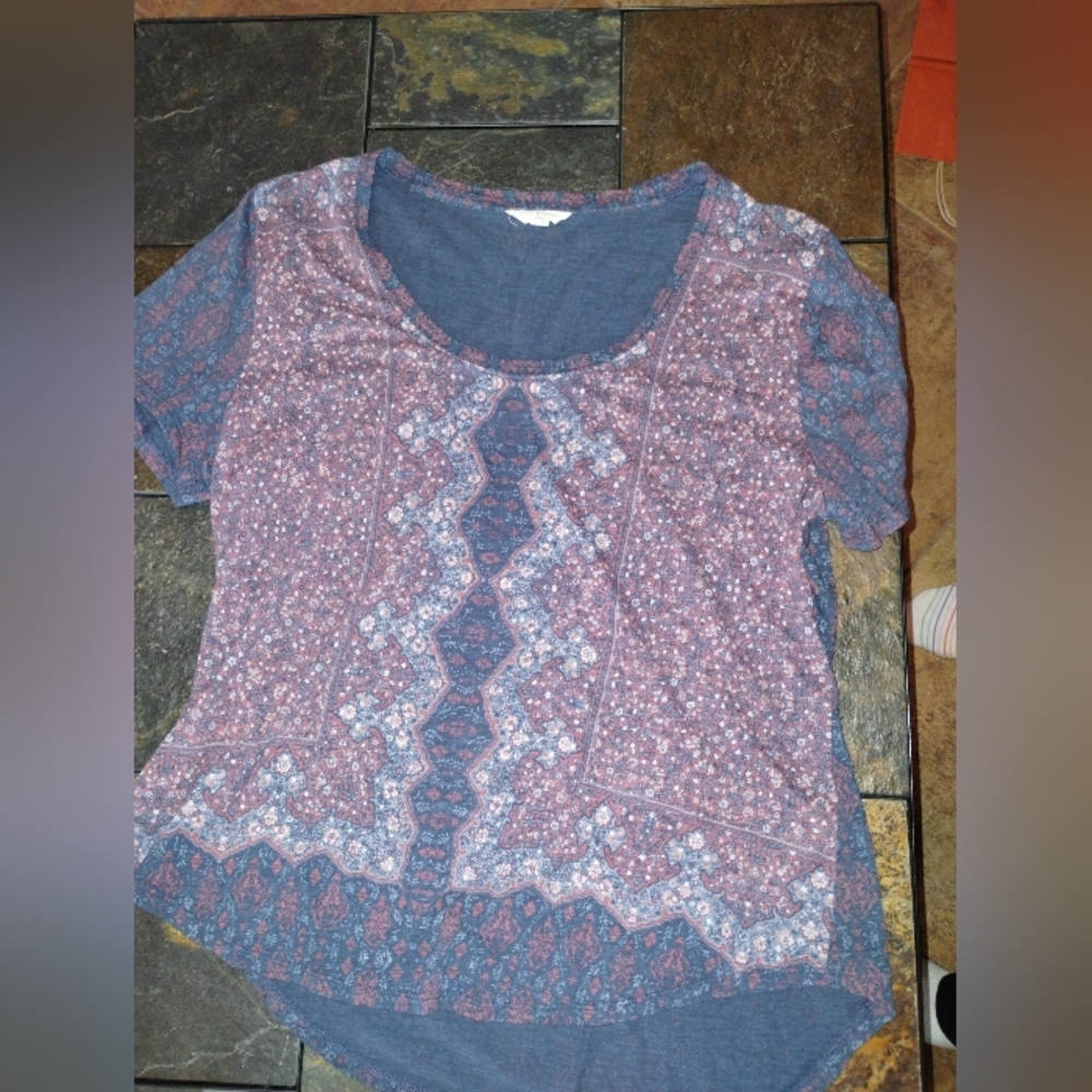 Blue and Purple Lucky Brand Top Size XL